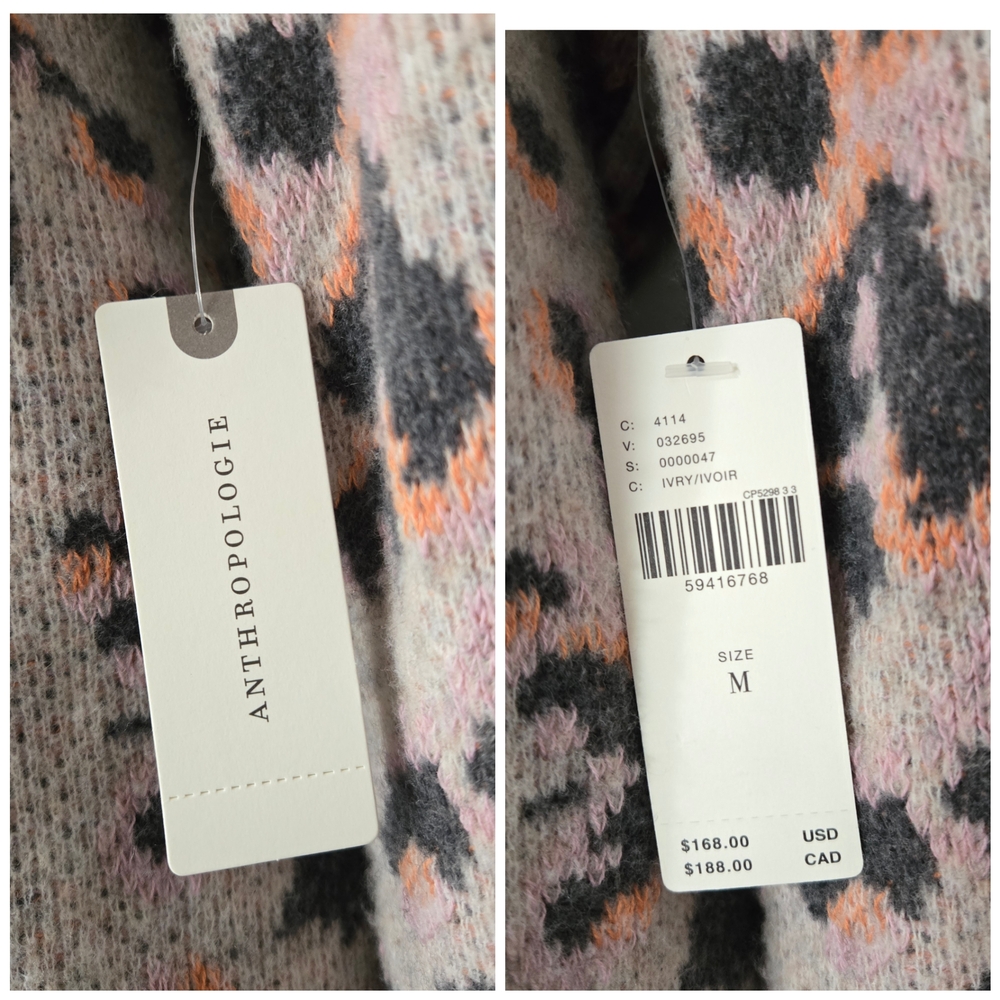 NWT Anthropologie Women's Leopard Print Sweater Size Medium - Picture 5 of 12